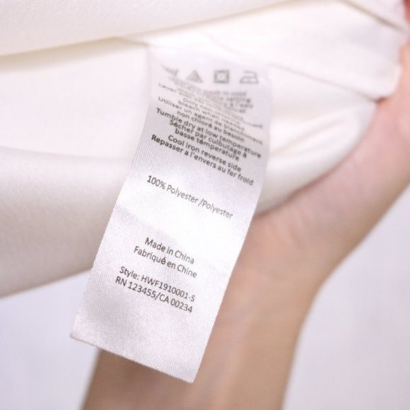 NWT Halston long sleeve high low white blouse r3 - Picture 9 of 9